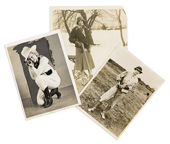 Women Shooting Skeet. Six Black-and-white Press Photos of Sharp Shooters.